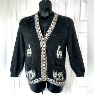 VTG handmade alpaca wool cardigan Sz L